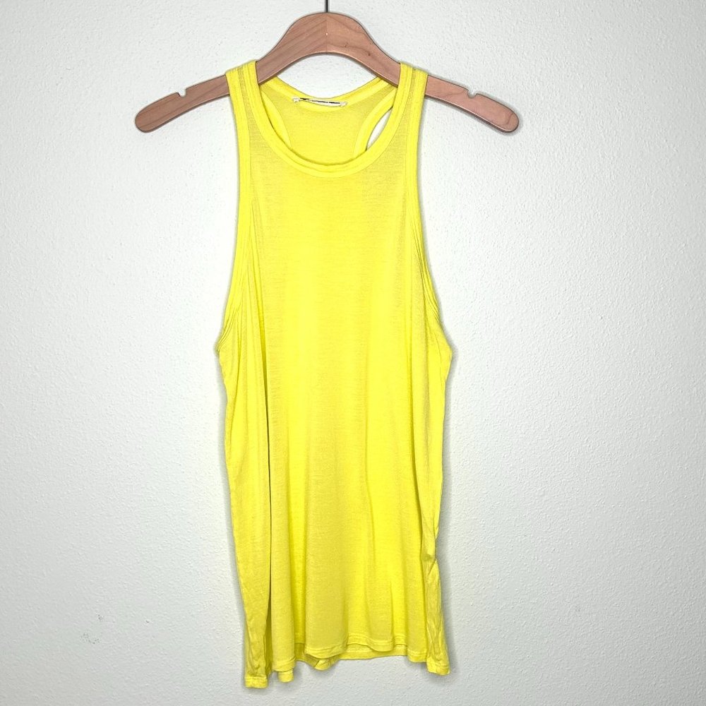 T by Alexander Wang Racerback Long Tank Highlighter Yellow Size XS
